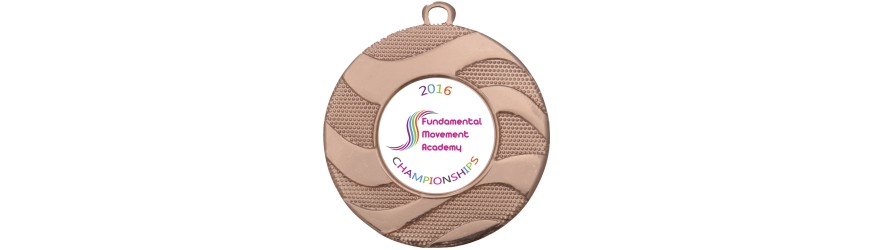CUSTOM DOMED CENTRE MEDAL -  50MM - GOLD, SILVER OR BRONZE